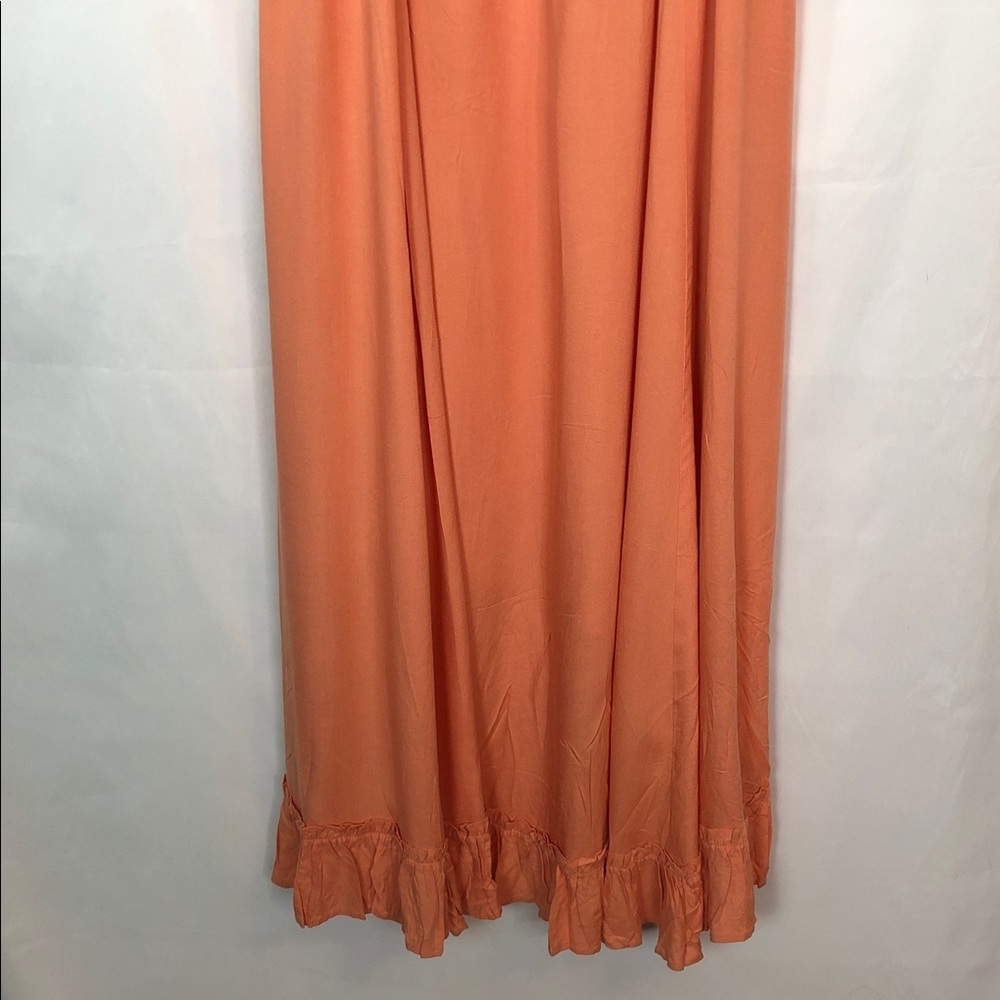 PATRONS OF PEACE Peach Ruffle High-Low Maxi Dress Size L - Picture 11 of 12